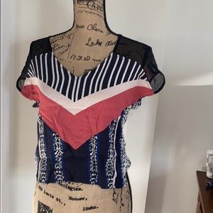 Corey Lynn Calter Geometric Crop Top